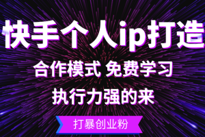 (13023期)快手个人ip打造:执行力强的来 打暴创业粉