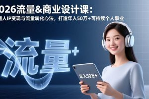 （17246期）2026流量&商业设计课：普通人IP变现与流量转化心法，打造年入50万+可持续个人事业