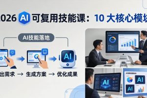 （17894期）2026AI可复用技能-4月新课：10大核心模块，手把手教你把AI用进工作、产出成果