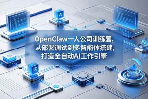 (18789期)OpenClaw 一人公司训练营,从部署调试到多智能体搭建,打造全自动 AI 工作引擎