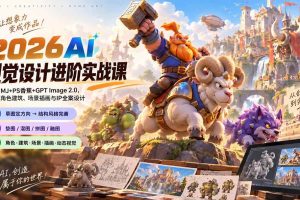 （20425期）2026AI视觉设计进阶实战课-更新：学习MJ+PS香蕉+GPT Image 2.0，完成角色建筑、场景插画与IP全案设计